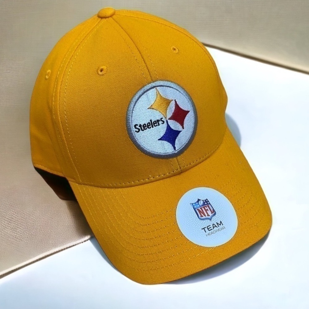 NFL Steelers Adjustable Men’s Hat Cap NWT Gold Pittsburgh